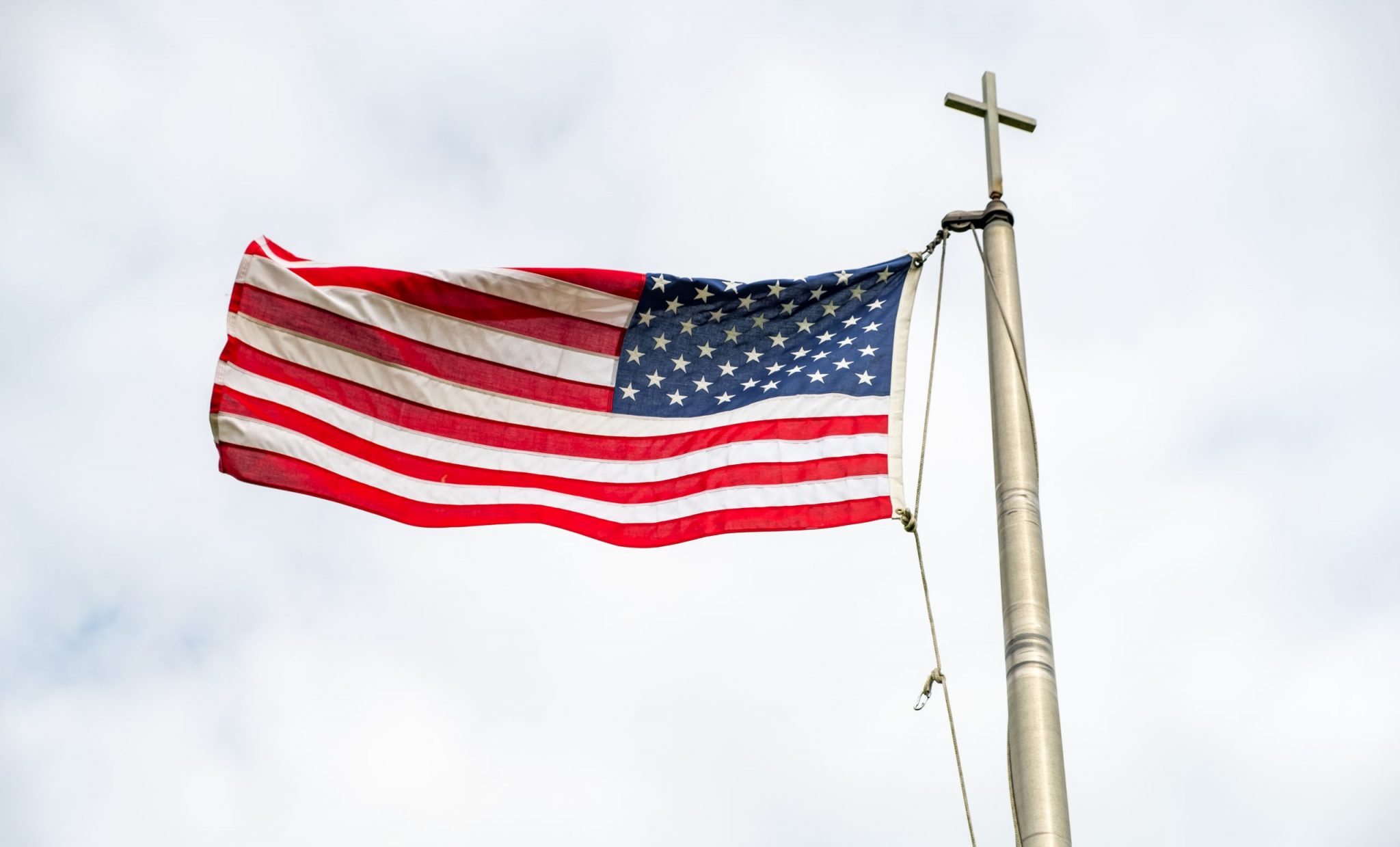 church state american flag cross