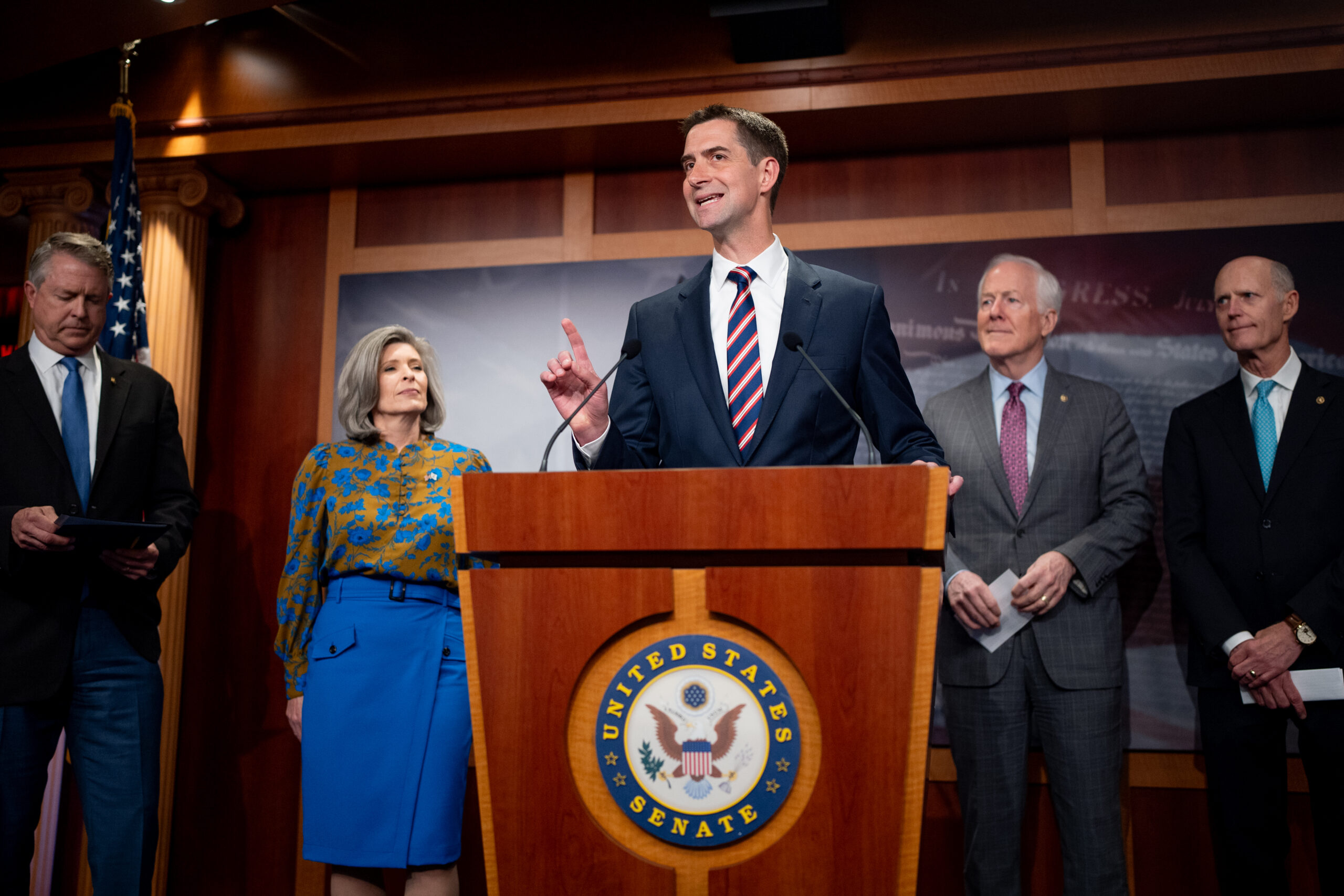 Sen. Cotton Holds Capitol Hill Press Conference To Discuss Ongoing College Campus Protests