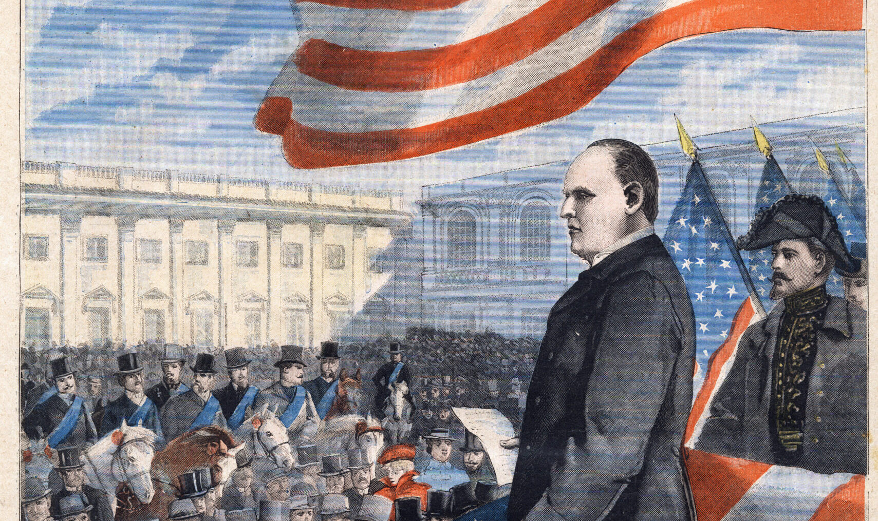 Illustration of President McKinley giving speech at the U.S. Capitol