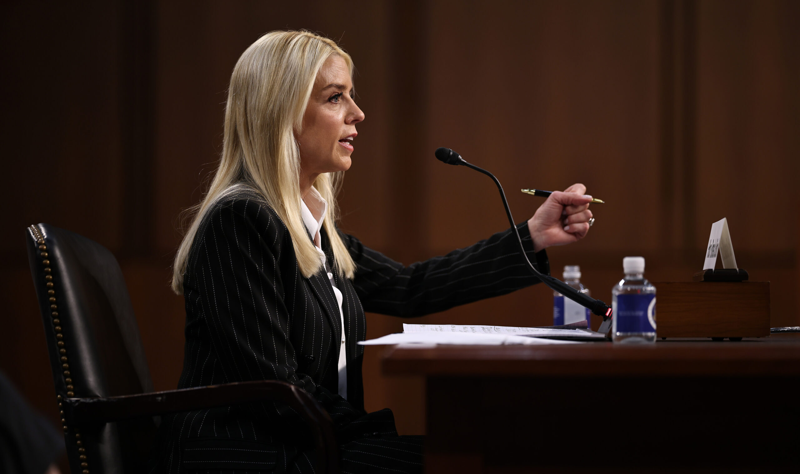 Pam Bondi Attends Confirmation Hearing To Be Attorney General