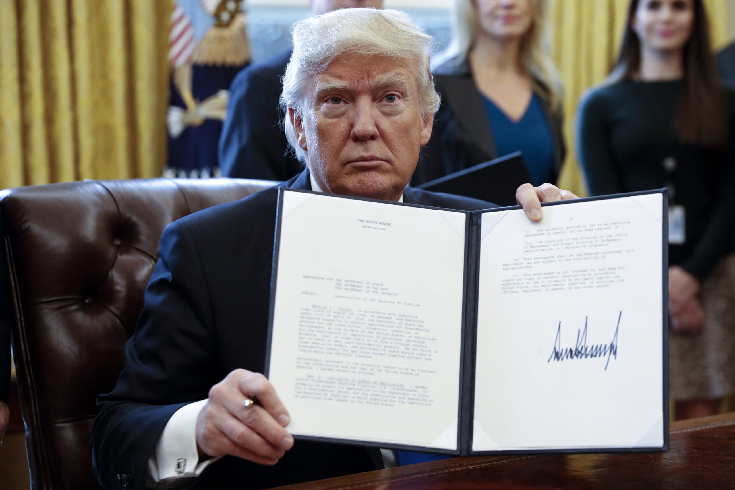 President Trump Signs Executive Orders On Oil Pipelines